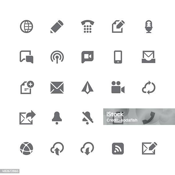 Vetores de Communication Iconssérie De Retina e mais imagens de Ícone de Computador - Ícone de Computador, Pequeno, Assinatura