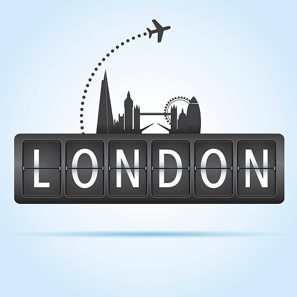 illustrations, cliparts, dessins animés et icônes de concept de voyage londres - london england skyline silhouette built structure