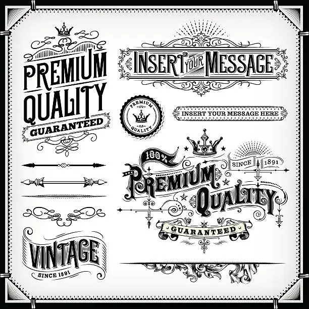 Vector illustration of Ornate Frames and Banners