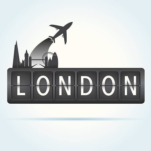illustrations, cliparts, dessins animés et icônes de concept de voyage londres - london england skyline silhouette built structure
