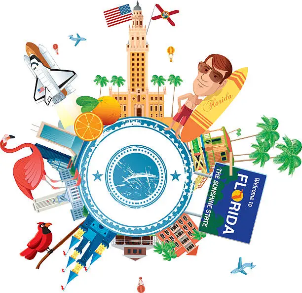 Vector illustration of Florida Travel