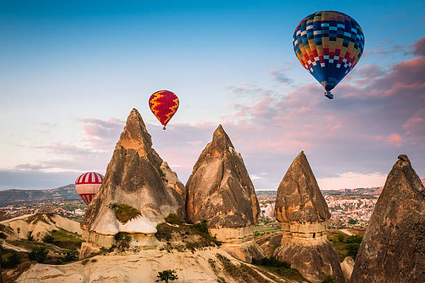 istock Hot air balloon flying over Cappadocia, Turkey 482674810