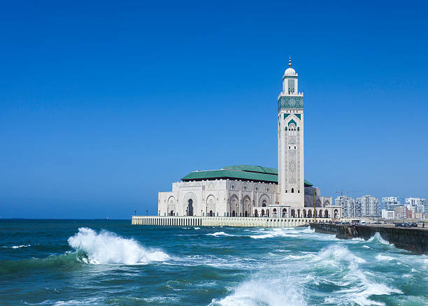 Mosque Hassan II in Casablanca The Hassan II Mosque in Casablanca is the largest mosque in Morocco  casablanca morocco stock pictures, royalty-free photos & images