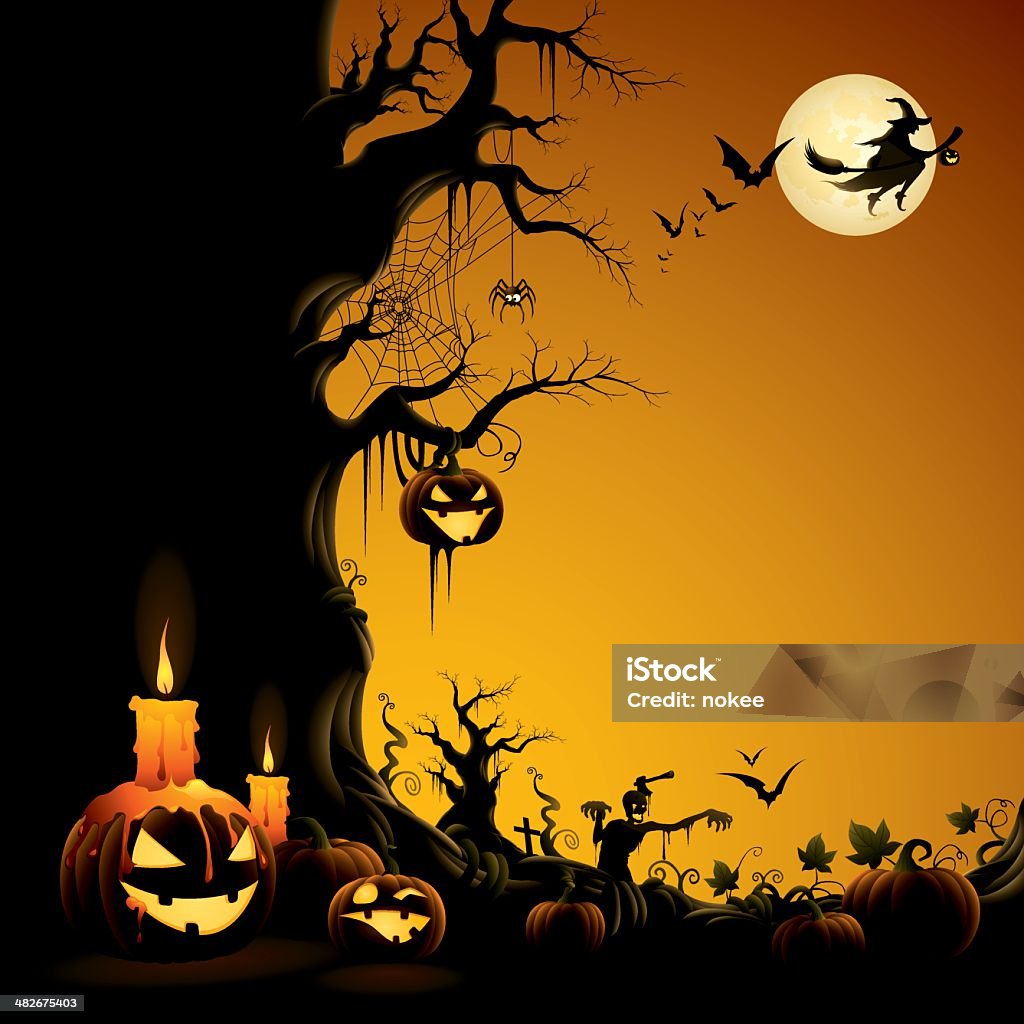 Halloween assombrado - Vetor de Dia das Bruxas royalty-free