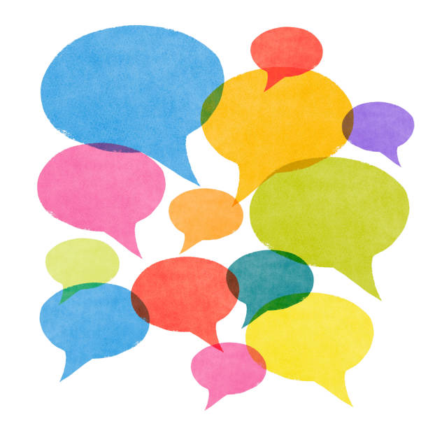Gossip Concept - Abstract Watercolor Painted Speech Bubbles