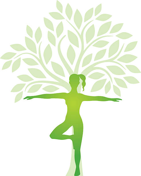 Yoga tree pose silhouette - Stock Vector , #Aff, #pose, #tree