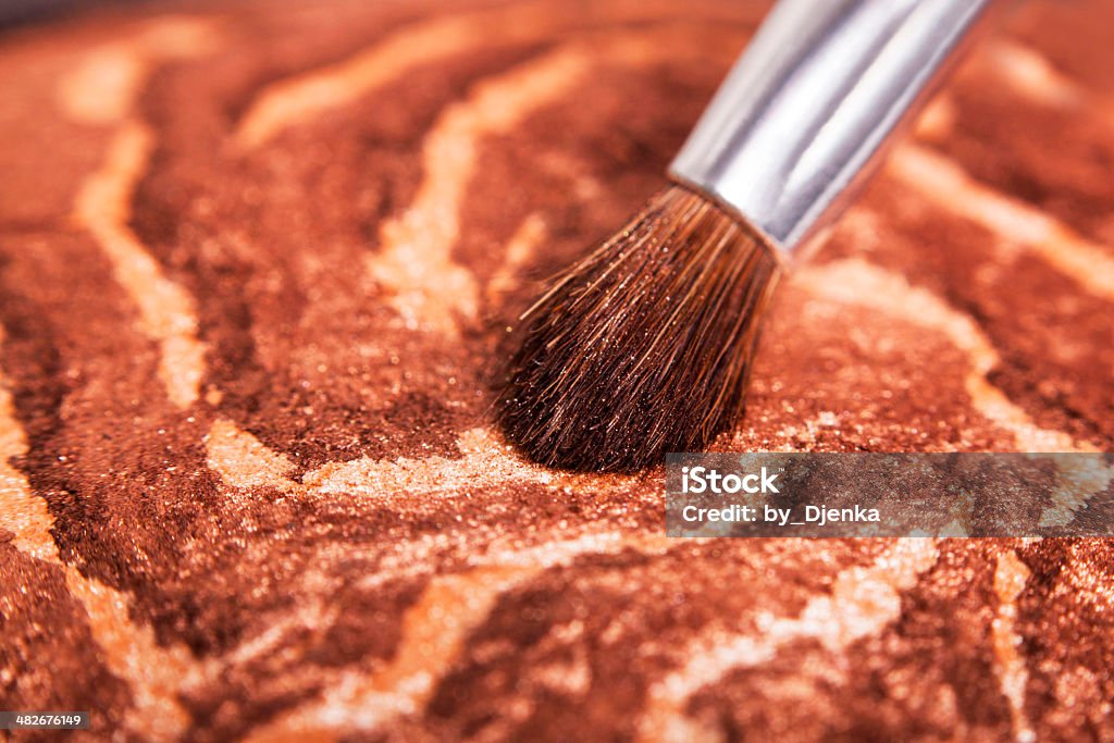 Makeup brush Close up of makeup brush Face Powder Stock Photo