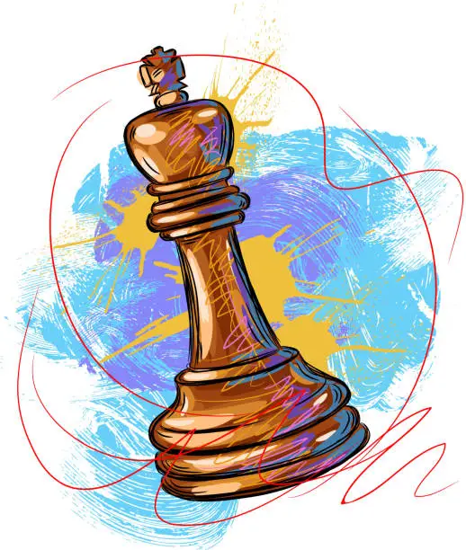 Vector illustration of White Chess King