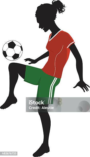 Female Football Player Silhouette Stock Illustration - Download Image Now - Soccer, Teenage Girls, In Silhouette