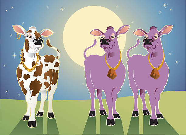 illustrations, cliparts, dessins animés et icônes de violet vaches - cow purple domestic cattle cloning