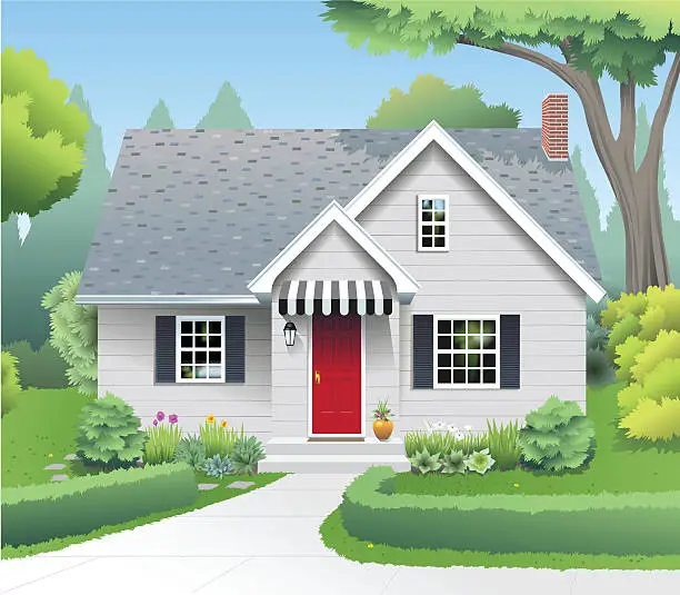 Vector illustration of Small Suburban Home