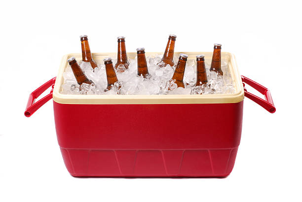 Ice Cooler Ice cooler with beer. (isolated) cool box stock pictures, royalty-free photos & images