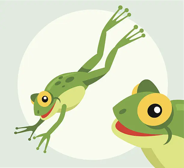 Vector illustration of Jumping frog
