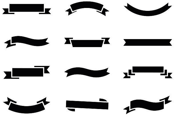 Banner Icons A set of 9 vector banners isolated on a white background. Fill and stroke colors are global, so they can be changed easily. Each icon is grouped separately for easy editing. banner stock illustrations