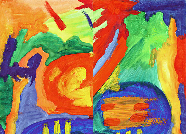 illustrazioni stock, clip art, cartoni animati e icone di tendenza di coppia di arte astratta dipinti - watercolor painting backgrounds abstract textured effect