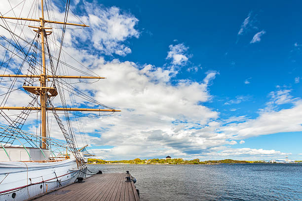Karlskrona, Sweden - May 26, 2015: Large classic sailing ship in the harbor of Karlskrona, Sweden