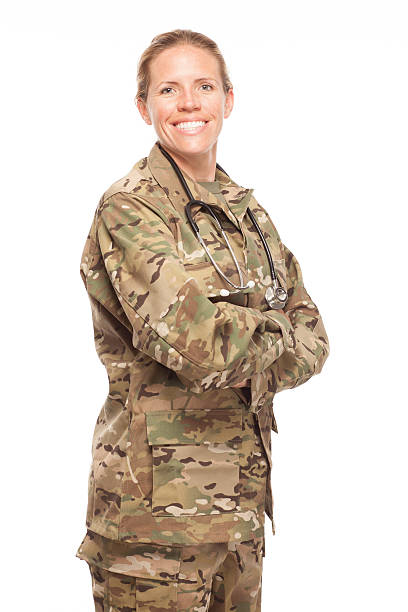 istock Female Army doctor in uniform. 482680714
