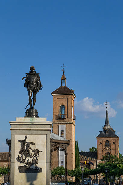 Cervantes Square in Alcala Alcala de Henares is a milenary city named UNESCO World Heritage alcala de henares stock pictures, royalty-free photos & images