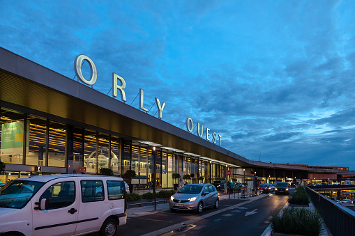 Paris, France - July 24, 2015: Orly airport in Paris France at sunrise.