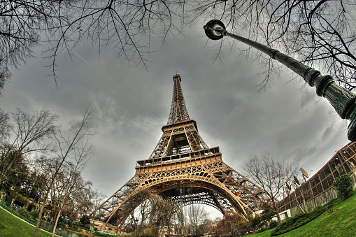 Paris, France - December 25, 2009: Eiffel tower in Paris,France. Millions of tourists visit the site every year