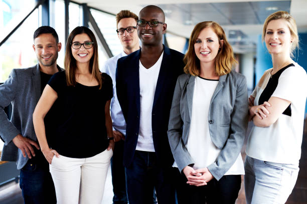 istock Group of young executives posing for picture 482689044
