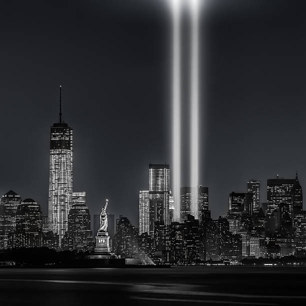 12 lat later.tribute w światła, 9/11 - years zdjęcia i obrazy z banku zdjęć