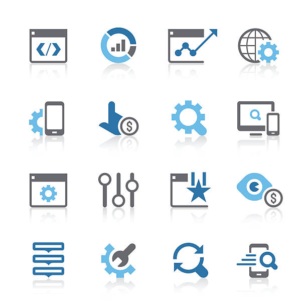 SEO Services Icons | azur series vector art illustration