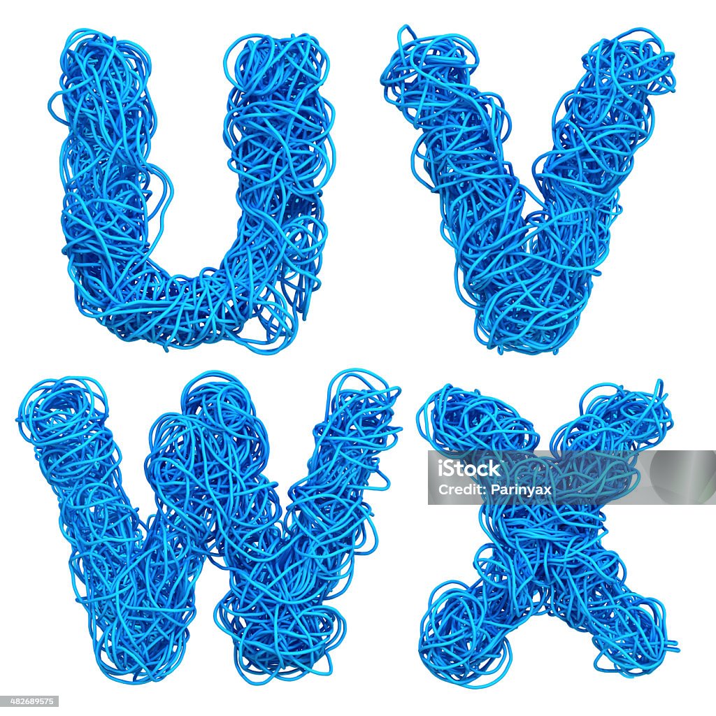 Blue Cable Alphabet alphabet  for communication and network Letter X Stock Photo