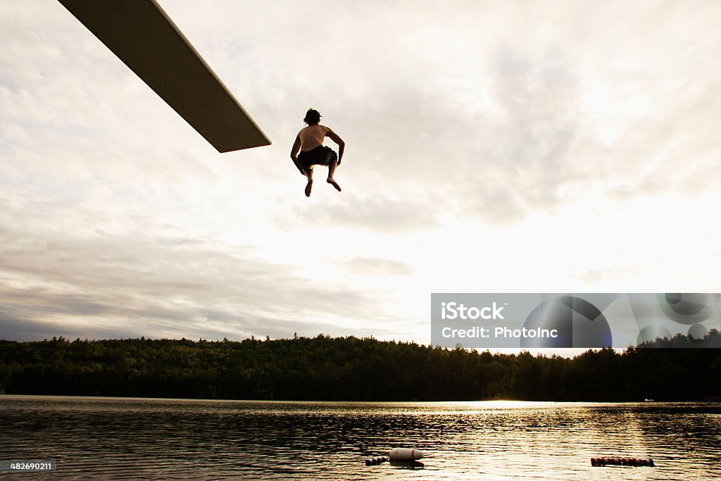 Canonball summer fun Child Stock Photo