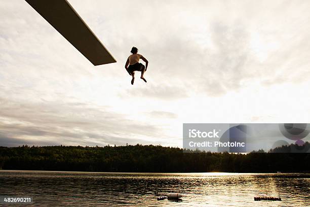 Canonball Stock Photo - Download Image Now - Child, Summer Camp, Diving Into Water