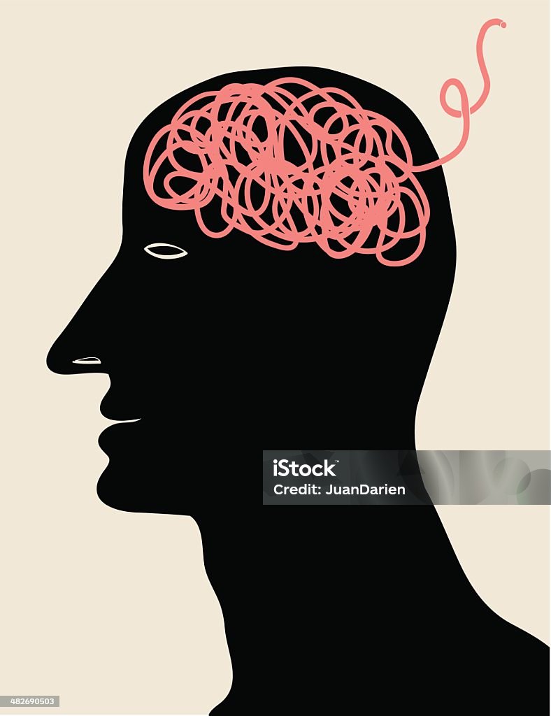 Head Thinking Thread Thread Inside Head Stock Illustration - Download Image Now - Chaos ...
