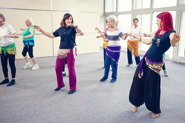 Photo of Senior Women Learning Belly Dance