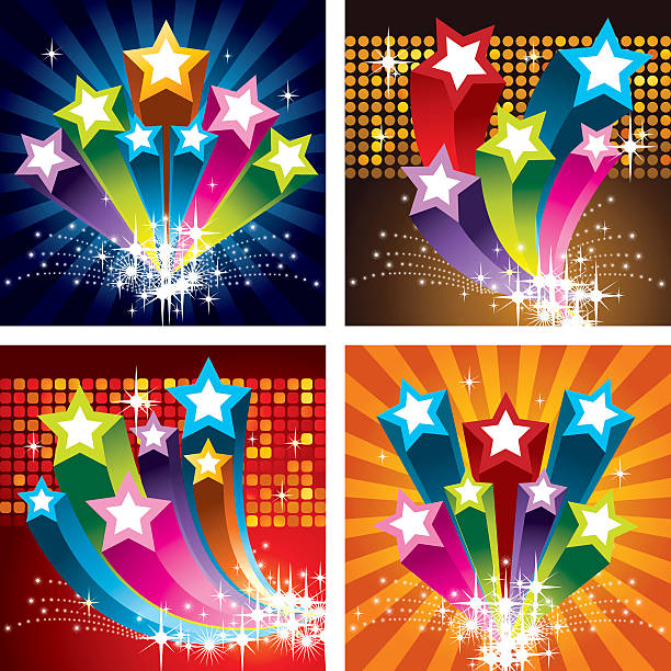 Star Exploding Poster 144,000+ Multicoloured Stars Illustrations, Royalty-Free Vector ...