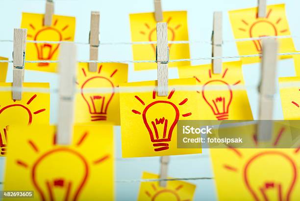Ideas Stock Photo - Download Image Now - Adhesive Note, Announcement Message, Aspirations