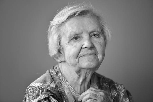 istock Senior woman. Black and white. 482693916