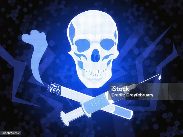 Drugs And Cigarettes Stock Photo - Download Image Now - Addiction, Blue, Bright