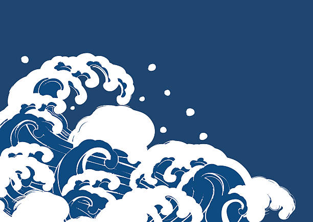波のブラシタッチ - wave sea beach water点のイラスト素材／クリップアート素材／マンガ素材／アイコン素材