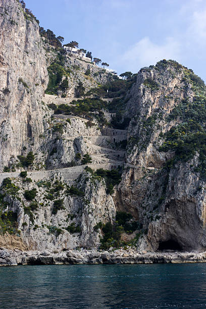Via Krupp of Capri Island, Italy Sinuous Via Krupp in Capri island, Italy via krupp stock pictures, royalty-free photos & images