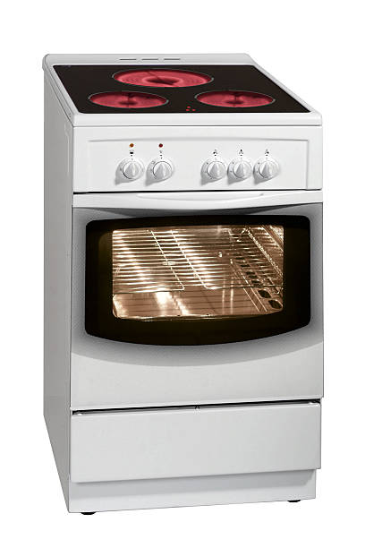 istock White electric stove with oven. 482694743