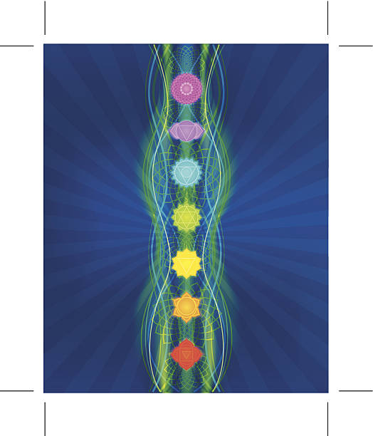 Chakra Abstract background Seven Chakra energy background abstract, layered and groupped, 300dpi 28x23cm jpg included. EPS 10, transparency used, meshes used on the background. . More related: chakra illustrations stock illustrations