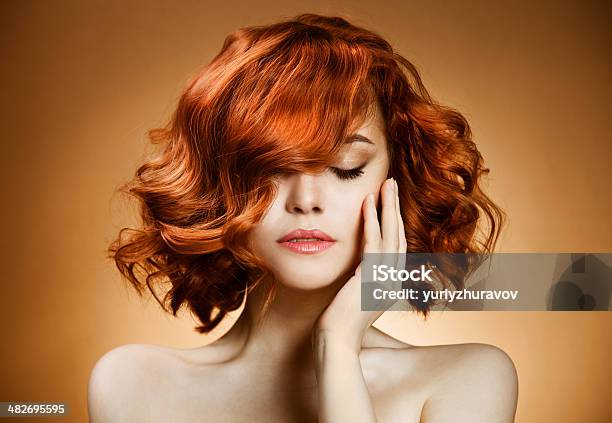 Beauty Portrait Curly Hair Stock Photo - Download Image Now - Adult, Arts Culture and Entertainment, Beautiful People