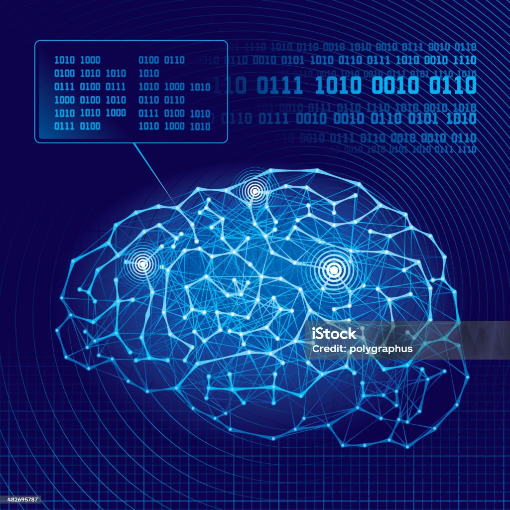 Cyber cerebro - arte vectorial de Cerebro libre de derechos