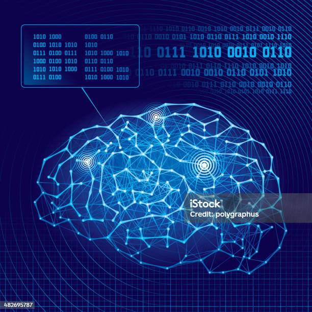 Cyber Brain Stock Illustration - Download Image Now - Brain, Nerve Cell, Synapse