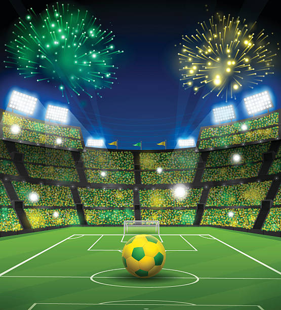 ilustrações, clipart, desenhos animados e ícones de estádio de futebol brasileiro - copa do mundo