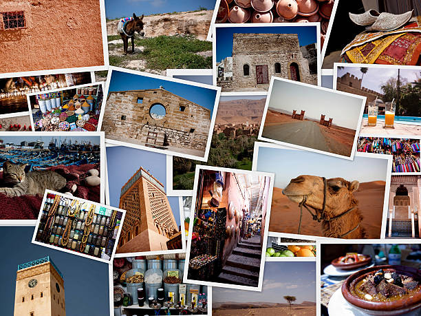 Morrocco Travel Collage Travel mosaic of images from morroccan landscape hoofed mammal photos stock pictures, royalty-free photos & images