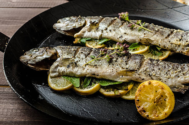 istock Grilled trout with roasted potatoes 482701680