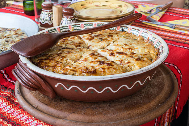 istock Potato pie with vegetables and cheese. Bulgarian national dish 482701742