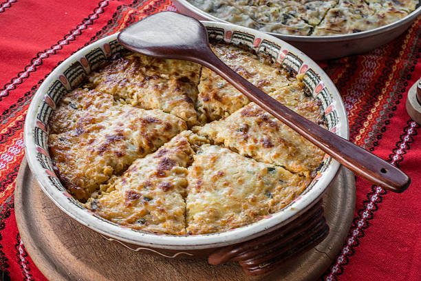 istock Potato pie with vegetables and cheese. Bulgarian national dish 482701744
