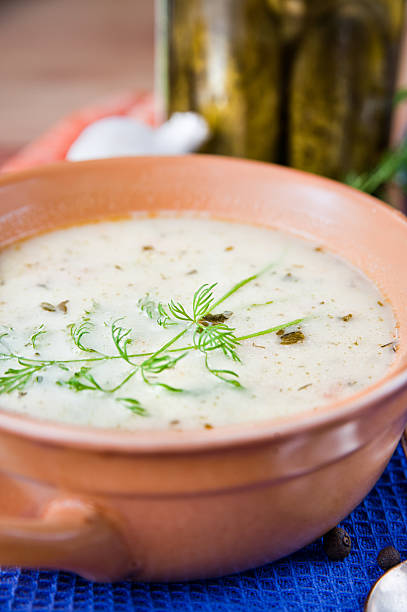 istock Sour and tasty cucumber soup 482704104