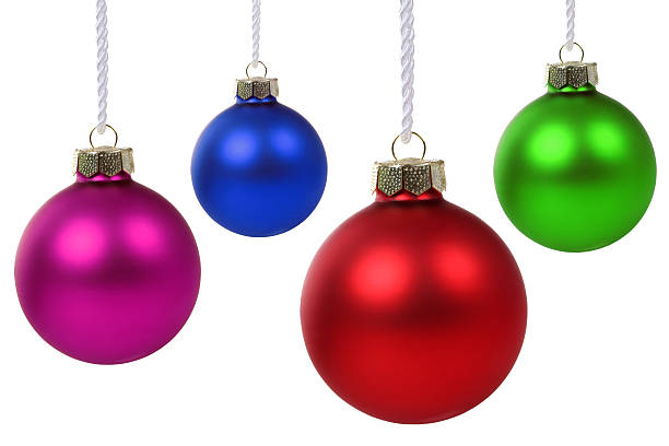 istock Christmas balls hanging isolated 482704184